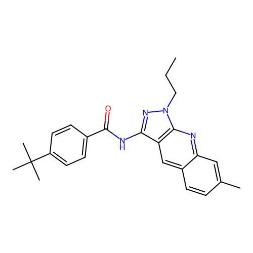 4-tert-butyl-N-(7-methyl-1-propylpyrazolo[3,4-b]quinolin-3-yl)benzamide structure