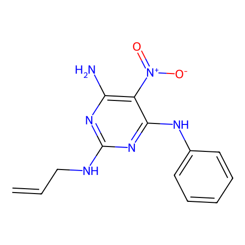 [6-Amino-5-nitro-2-(prop-2-enylamino)pyrimidin-4-yl]phenylamine structure