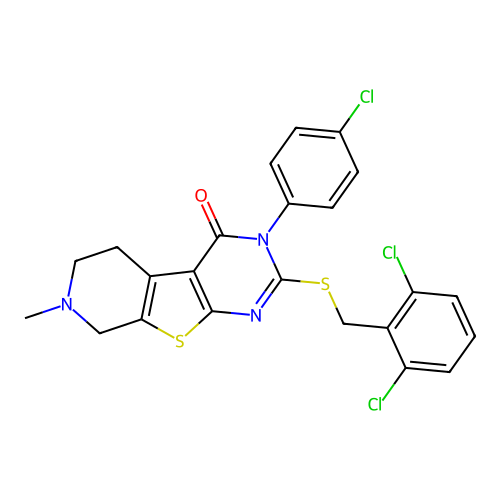C23H18Cl3N3OS2 structure