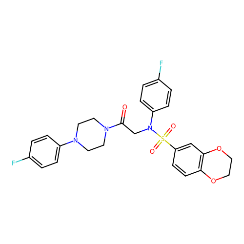 N-(4-fluorophenyl)-N-(2-(4-(4-fluorophenyl)piperazin-1-yl)-2-oxoethyl)-2,3-dihydrobenzo[b][1,4]dioxine-6-sulfonamide structure