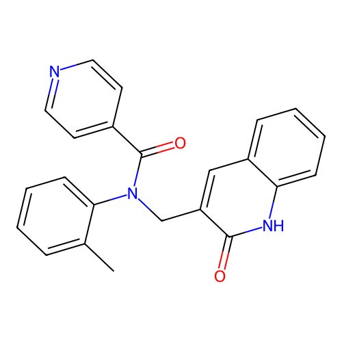N-((2-hydroxyquinolin-3-yl)methyl)-N-(o-tolyl)isonicotinamide structure