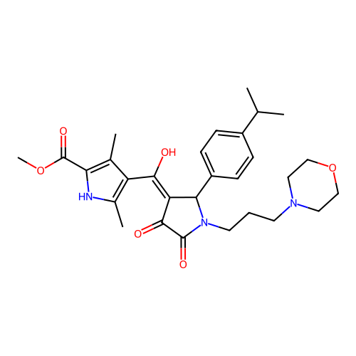 methyl 4-({4-hydroxy-2-[4-(methylethyl)phenyl]-1-(3-morpholin-4-ylpropyl)-5-ox o(3-pyrrolin-3-yl)}carbonyl)-3,5-dimethylpyrrole-2-carboxylate structure