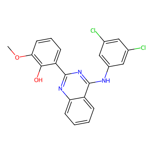 2-(4-((3,5-Dichlorophenyl)amino)quinazolin-2-yl)-6-methoxyphenol structure