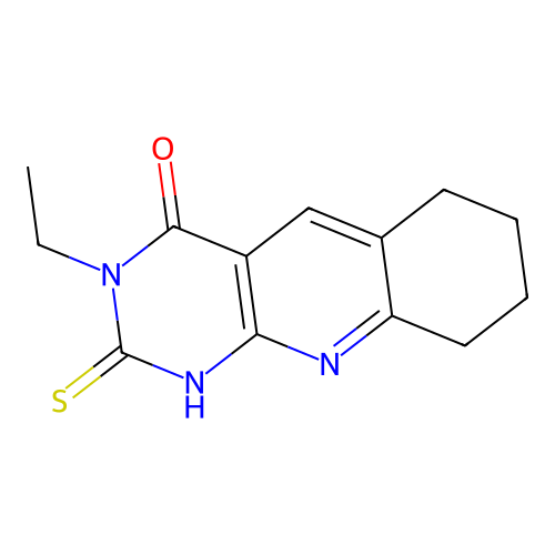 3-ethyl-2-sulfanylidene-6,7,8,9-tetrahydro-1H-pyrimido[4,5-b]quinolin-4-one structure