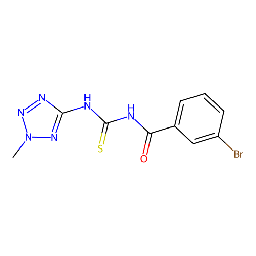 3-bromo-N-[(2-methyl-2H-tetrazol-5-yl)carbamothioyl]benzamide structure