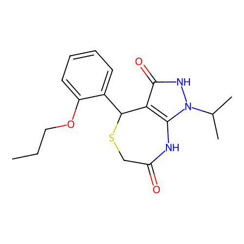 1-propan-2-yl-4-(2-propoxyphenyl)-4,8-dihydro-2H-pyrazolo[3,4-e][1,4]thiazepine-3,7-dione structure