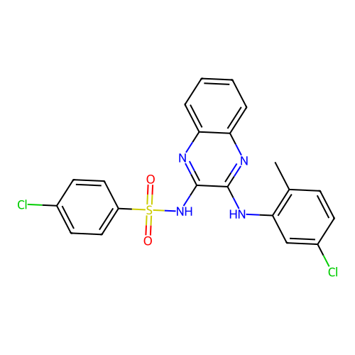 4-chloro-N-[3-(5-chloro-2-methylanilino)quinoxalin-2-yl]benzenesulfonamide structure
