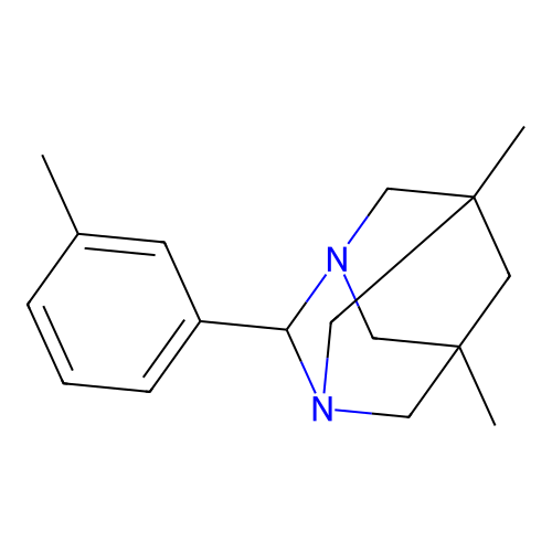 5,7-Dimethyl-2-(3-methylphenyl)-1,3-diazatricyclo[3.3.1.1~3,7~]decane structure