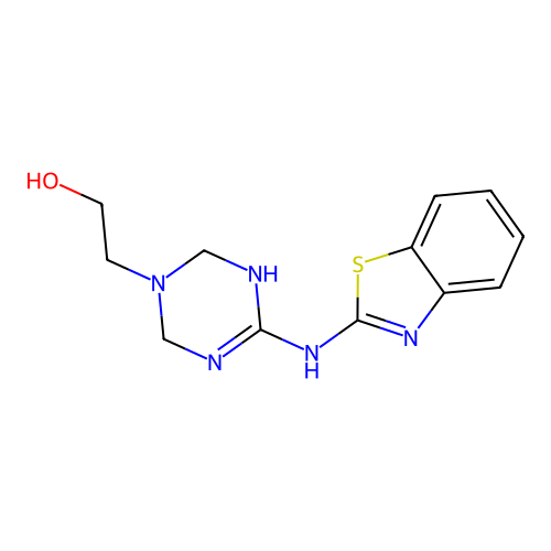 2-[4-(1,3-Benzothiazol-2-ylimino)-1,3,5-triazinan-1-yl]ethanol structure