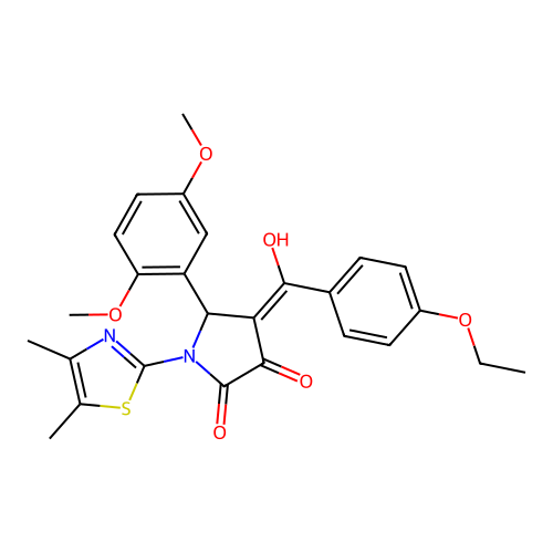 (4E)-5-(2,5-dimethoxyphenyl)-1-(4,5-dimethyl-1,3-thiazol-2-yl)-4-[(4-ethoxyphenyl)(hydroxy)methylidene]pyrrolidine-2,3-dione structure