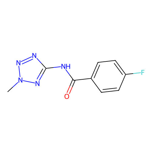 4-fluoro-N-(2-methyl-2H-tetrazol-5-yl)benzamide structure