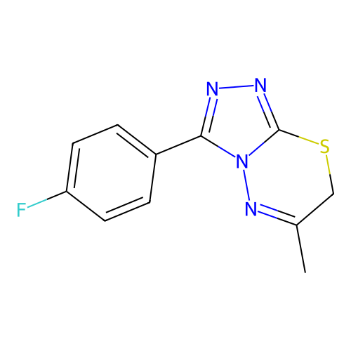 3-(4-fluorophenyl)-6-methyl-7H-[1,2,4]triazolo[3,4-b][1,3,4]thiadiazine structure