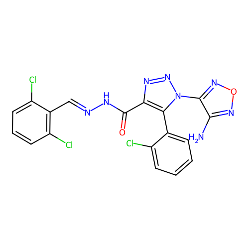 C18H11Cl3N8O2 structure