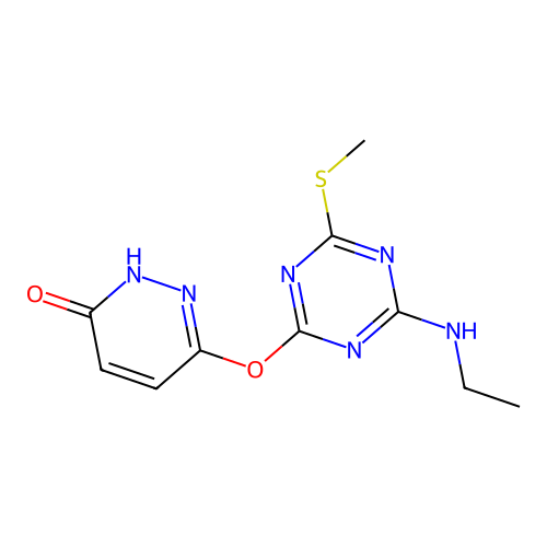 6-{[4-(Ethylamino)-6-(methylthio)-1,3,5-triazin-2-yl]oxy}-3-pyridazinol structure