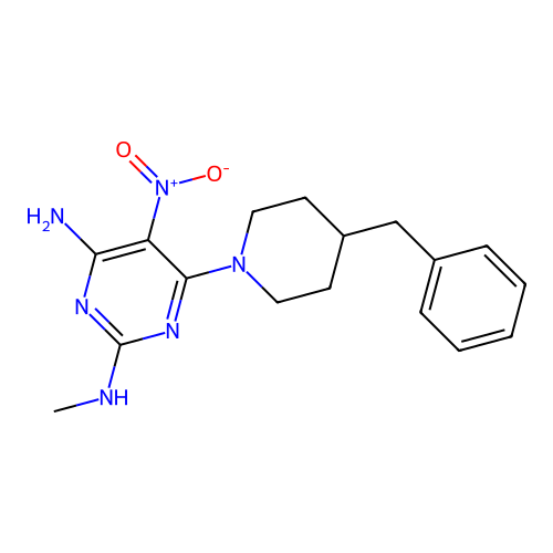 {4-Amino-5-nitro-6-[4-benzylpiperidyl]pyrimidin-2-yl}methylamine structure