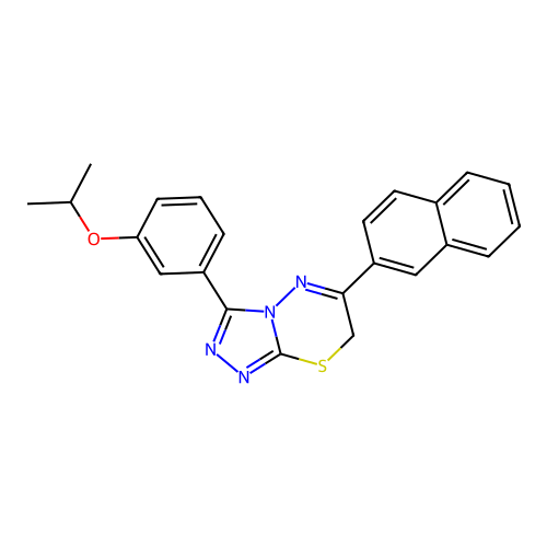6-(naphthalen-2-yl)-3-[3-(propan-2-yloxy)phenyl]-7H-[1,2,4]triazolo[3,4-b][1,3,4]thiadiazine structure