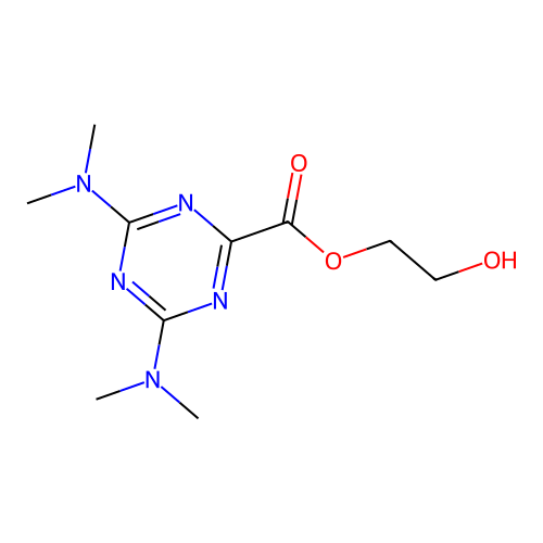 2-Hydroxyethyl 4,6-bis(dimethylamino)-1,3,5-triazine-2-carboxylate structure