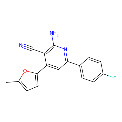 2-Amino-6-(4-fluorophenyl)-4-(5-methylfuran-2-yl)pyridine-3-carbonitrile structure
