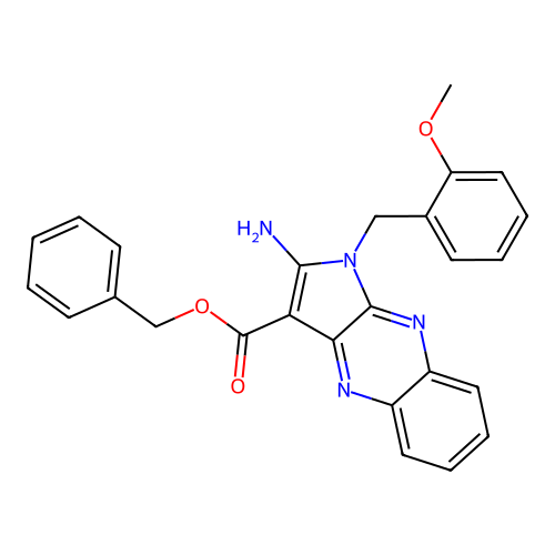 benzyl 2-amino-1-(2-methoxybenzyl)-1H-pyrrolo[2,3-b]quinoxaline-3-carboxylate structure