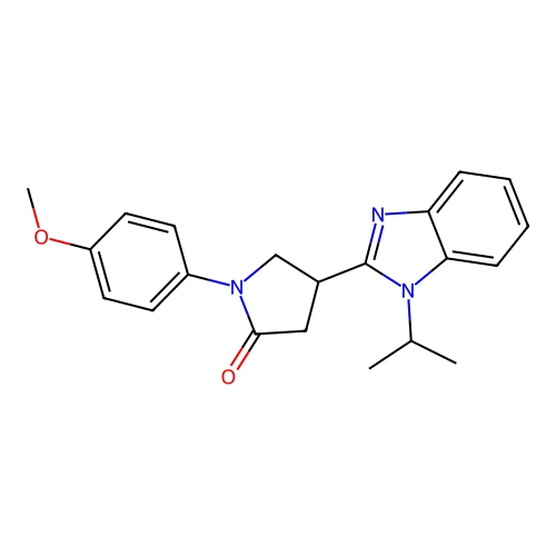 1-(4-methoxyphenyl)-4-[1-(propan-2-yl)-1H-benzimidazol-2-yl]pyrrolidin-2-one structure
