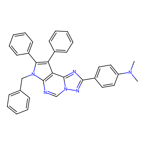 C34H28N6 structure