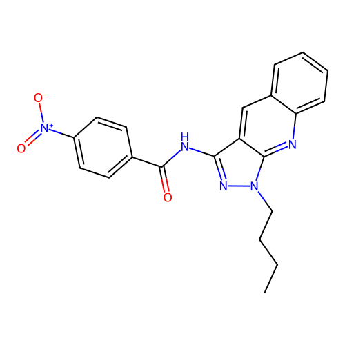 N-(1-butyl-1H-pyrazolo[3,4-b]quinolin-3-yl)-4-nitrobenzamide structure
