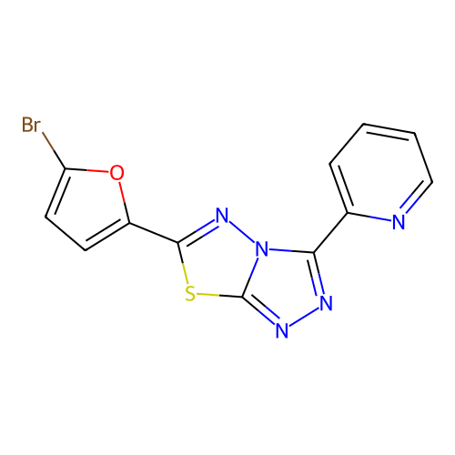 6-(5-Bromofuran-2-yl)-3-(pyridin-2-yl)[1,2,4]triazolo[3,4-b][1,3,4]thiadiazole structure
