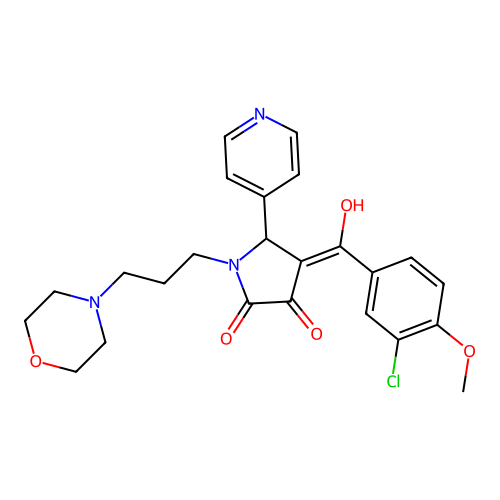 (4E)-4-[(3-chloro-4-methoxyphenyl)-hydroxymethylidene]-1-(3-morpholin-4-ylpropyl)-5-pyridin-4-ylpyrrolidine-2,3-dione structure