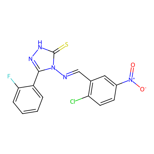 4-((2-CL-5-Nitrobenzylidene)amino)-5-(2-fluorophenyl)-4H-1,2,4-triazole-3-thiol structure