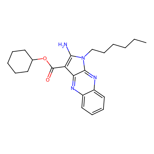 cyclohexyl 2-amino-1-hexyl-1H-pyrrolo[2,3-b]quinoxaline-3-carboxylate structure