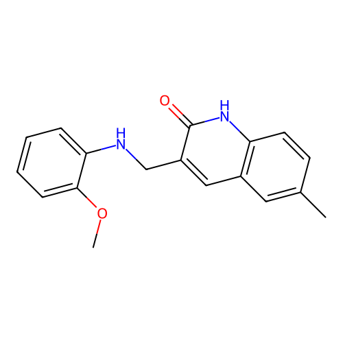 3-{[(2-methoxyphenyl)amino]methyl}-6-methylquinolin-2(1H)-one structure