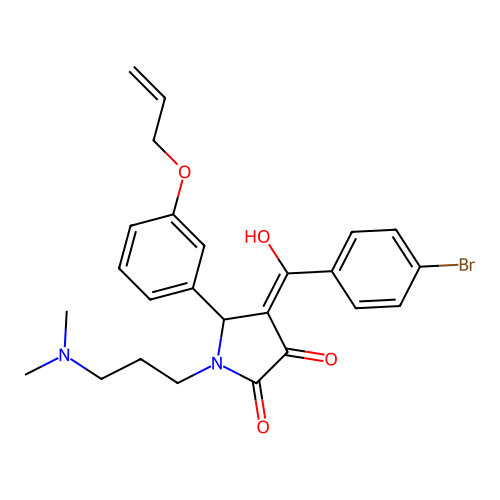 (4E)-4-[(4-bromophenyl)-hydroxymethylidene]-1-[3-(dimethylamino)propyl]-5-(3-prop-2-enoxyphenyl)pyrrolidine-2,3-dione structure