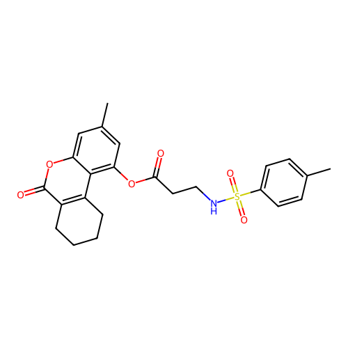 (3-methyl-6-oxo-7,8,9,10-tetrahydrobenzo[c]chromen-1-yl) 3-[(4-methylphenyl)sulfonylamino]propanoate structure