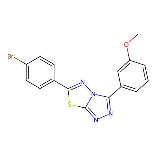 6-(4-Bromophenyl)-3-(3-methoxyphenyl)-[1,2,4]triazolo[3,4-b][1,3,4]thiadiazole structure