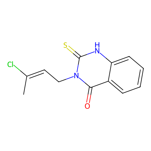 3-[(2E)-3-chlorobut-2-en-1-yl]-2-sulfanylquinazolin-4(3H)-one structure