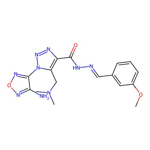 (E)-1-(4-amino-1,2,5-oxadiazol-3-yl)-5-((dimethylamino)methyl)-N'-(3-methoxybenzylidene)-1H-1,2,3-triazole-4-carbohydrazide structure