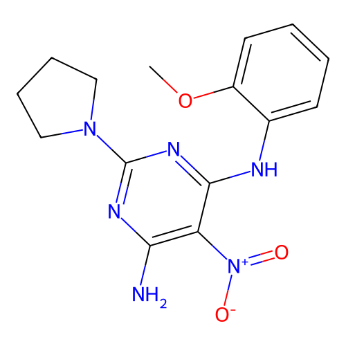 (6-Amino-5-nitro-2-pyrrolidinylpyrimidin-4-yl)(2-methoxyphenyl)amine structure