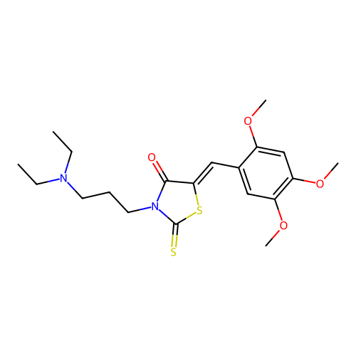 (Z)-3-(3-(diethylamino)propyl)-2-thioxo-5-(2,4,5-trimethoxybenzylidene)thiazolidin-4-one structure