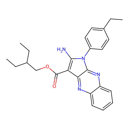 2-ethylbutyl 2-amino-1-(4-ethylphenyl)-1H-pyrrolo[2,3-b]quinoxaline-3-carboxylate structure