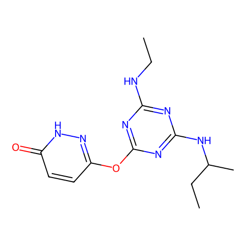 6-(4-sec-Butylamino-6-ethylamino-[1,3,5]triazin-2-yloxy)-pyridazin-3-ol structure