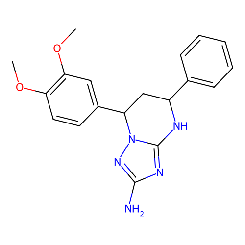 7-(3,4-dimethoxyphenyl)-5-phenyl-1,5,6,7-tetrahydro-[1,2,4]triazolo[1,5-a]pyrimidin-2-amine structure