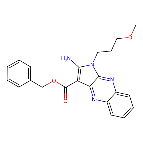 benzyl 2-amino-1-(3-methoxypropyl)-1H-pyrrolo[2,3-b]quinoxaline-3-carboxylate structure