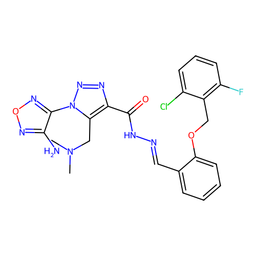C22H21ClFN9O3 structure
