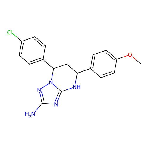 7-(4-chlorophenyl)-5-(4-methoxyphenyl)-1,5,6,7-tetrahydro-[1,2,4]triazolo[1,5-a]pyrimidin-2-amine structure