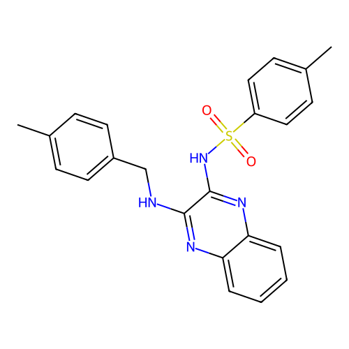 4-methyl-N-(3-((4-methylbenzyl)amino)quinoxalin-2-yl)benzenesulfonamide structure
