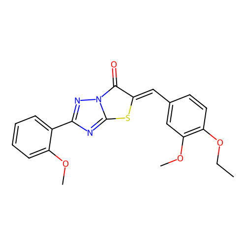 (Z)-5-(4-ethoxy-3-methoxybenzylidene)-2-(2-methoxyphenyl)thiazolo[3,2-b][1,2,4]triazol-6(5H)-one structure