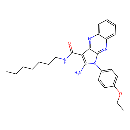 2-amino-1-(4-ethoxyphenyl)-N-heptyl-1H-pyrrolo[2,3-b]quinoxaline-3-carboxamide structure