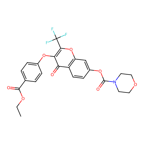 [3-(4-ethoxycarbonylphenoxy)-4-oxo-2-(trifluoromethyl)chromen-7-yl] Morpholine-4-carboxylate structure