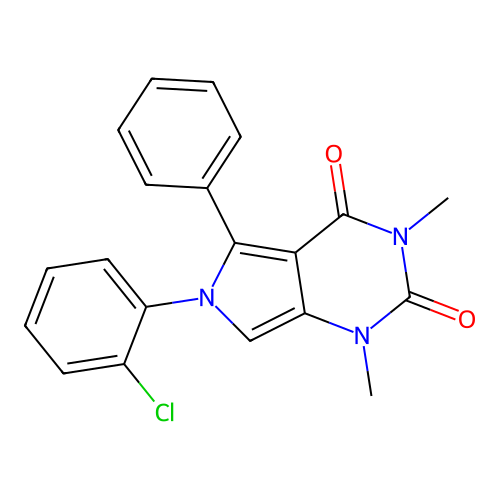 6-(2-chlorophenyl)-1,3-dimethyl-5-phenyl-1H-pyrrolo[3,4-d]pyrimidine-2,4(3H,6H)-dione structure