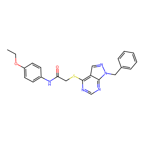 2-((1-benzyl-1H-pyrazolo[3,4-d]pyrimidin-4-yl)thio)-N-(4-ethoxyphenyl)acetamide structure